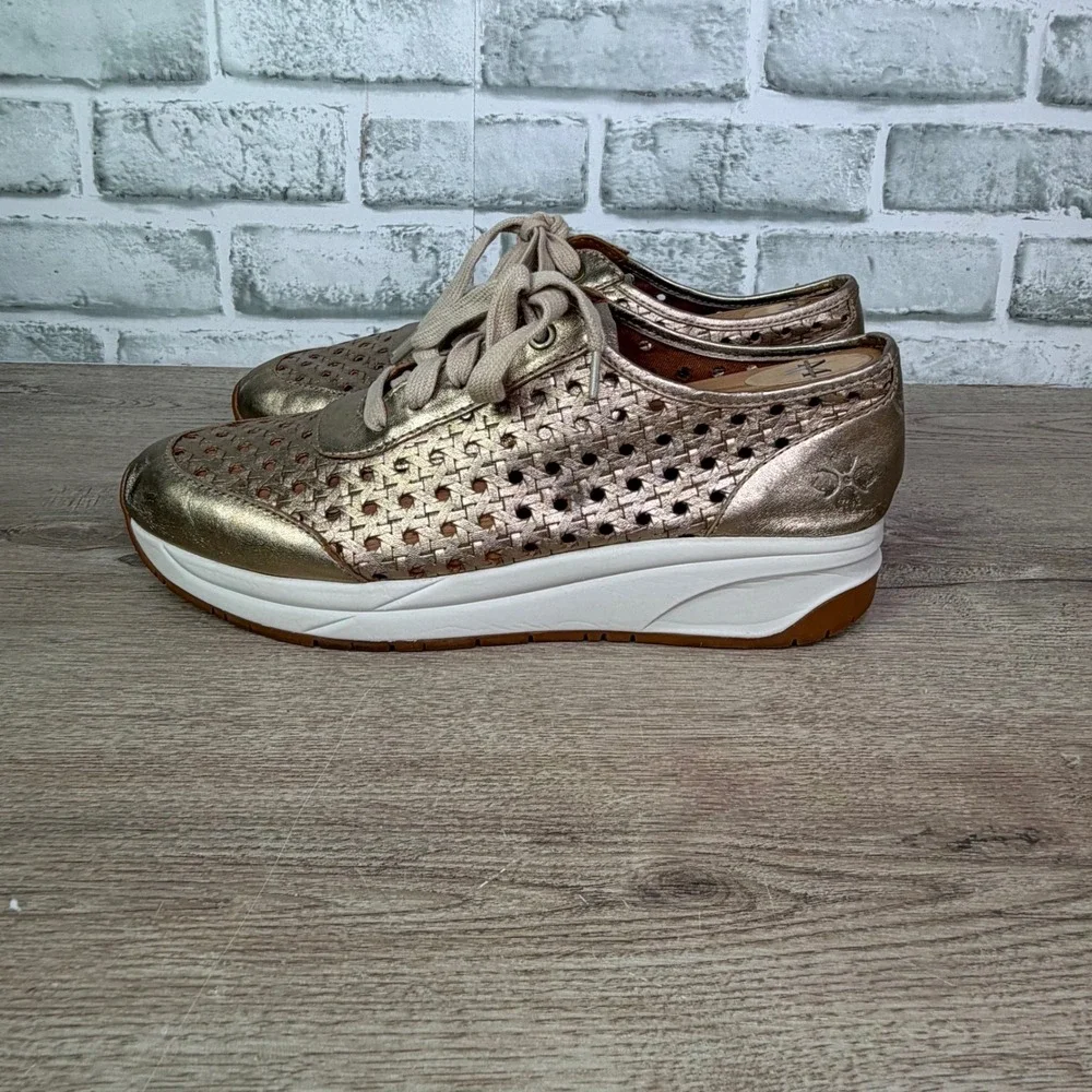 Patricia Nash  Perforated Sneaker Metallic Gold